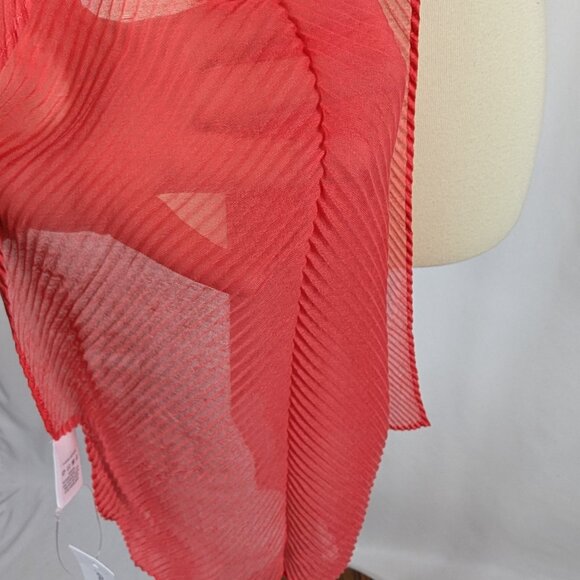 Liz Claiborne Semi Sheer Peach Orange Rectangle Scarf Festival 24 x 73 NEW NWT - Picture 8 of 10